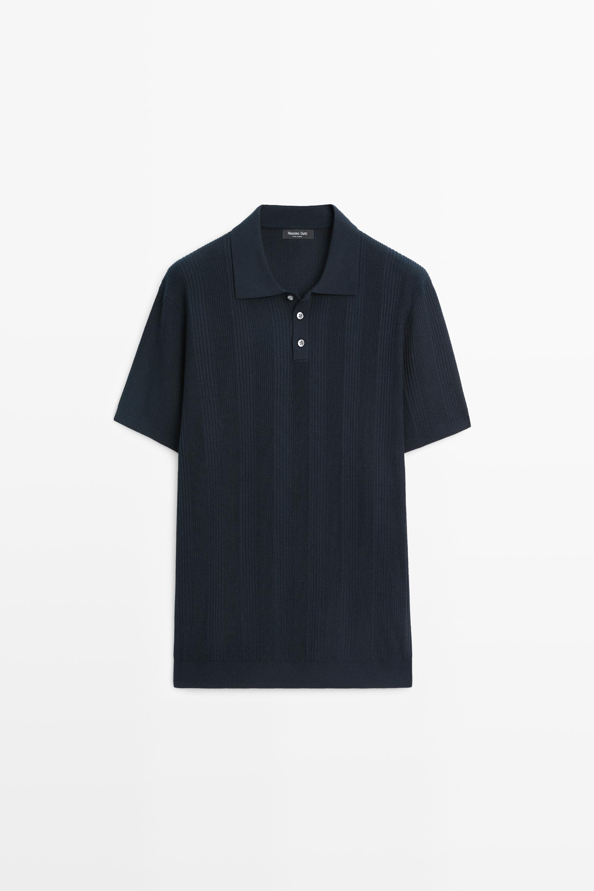 Polo rayé en maille texturée 100 % coton